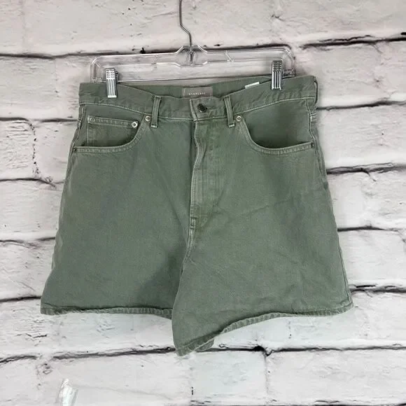 Everlane Women's A-Line Denim Shorts Green Size30 Cut-Off Style - Picture 2 of 6
